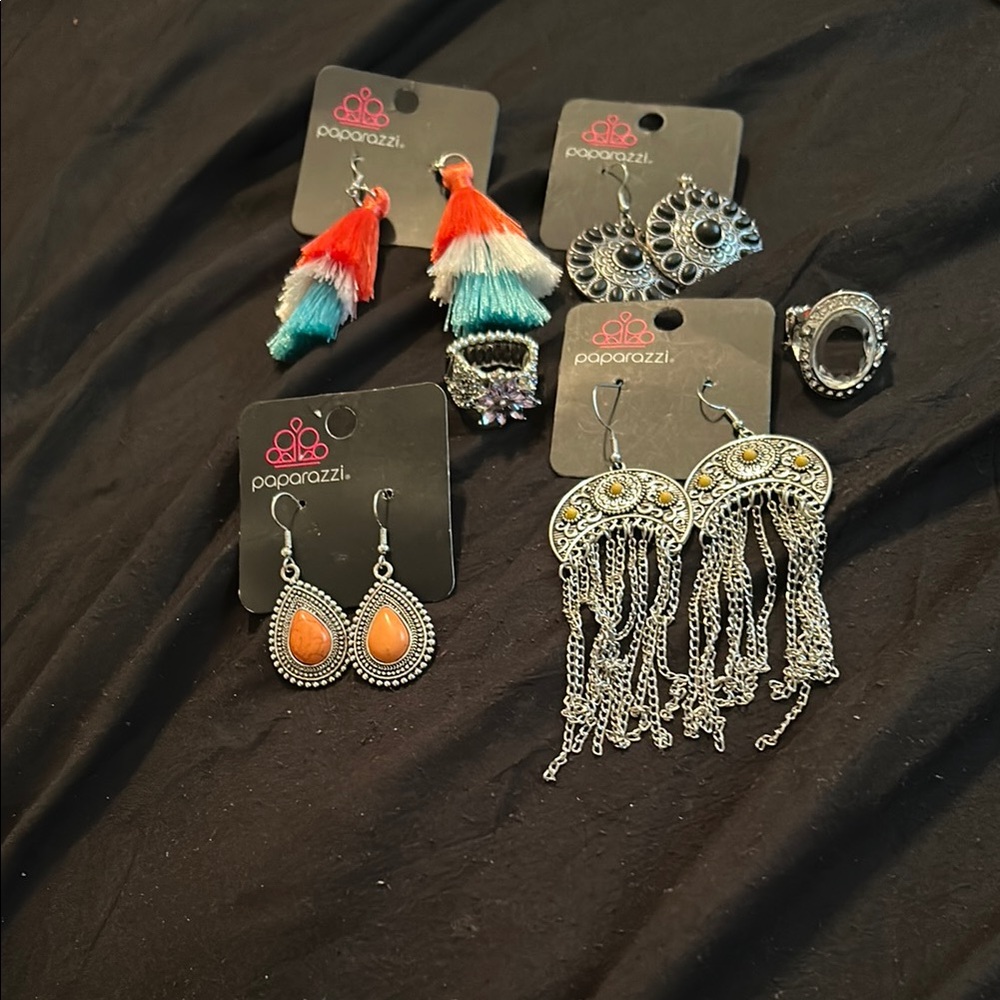 Paparazzi Orange and Silver Earrings Bohemian Elegance
